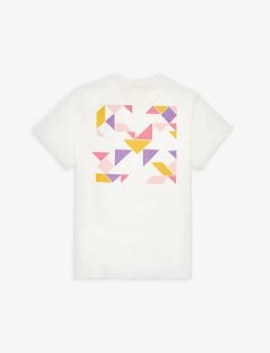 Arrow Geometric-print Short-sleeve Cotton-jersey T-shirt 4-12 Years -Kid Couture R04182568 WHITEFUCHSIA ALT02