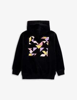 Arrow-print Cotton-jersey Hoody 4-12 Years -Kid Couture R04182573 BLACKFUCHSIA ALT02