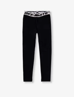 Branded Elasticated-waistband Stretch-cotton Leggings 4-12 Years