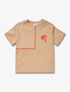 Palm Angels Camo-patch Logo-print Cotton-jersey T-shirt 8-12 Years