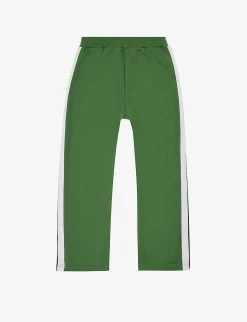 Palm Angels Logo-print Straight-leg Woven jogging Bottoms 6-12 Years -Kid Couture R04183292 GREENWHITE ALT02