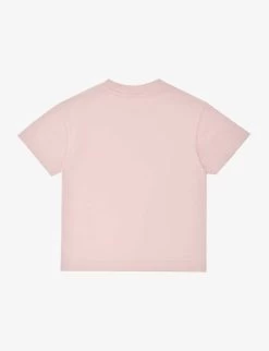 Palm Angels Logo Text-print Cotton-jersey T-shirt 4-12 Years -Kid Couture R04183304 PINKBLACK ALT02
