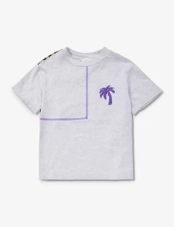 Palm Angels Camo-patch Logo-print Cotton-jersey T-shirt 8-12 Years