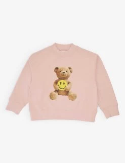 Palm Angels Bear-print Round-neck Cotton-jersey Sweatshirt 4-12 Years