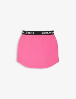 Palm Angels Logo-waistband Cotton-jersey Skirt 6-12 Years -Kid Couture R04183317 FUCHSIABLACK ALT02
