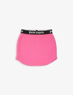 Palm Angels Logo-waistband Cotton-jersey Skirt 6-12 Years