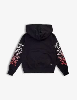 Amiri Bones Graphic-print Cotton-jersey Hoody 4-12 Years -Kid Couture R04183360 BLACK ALT02