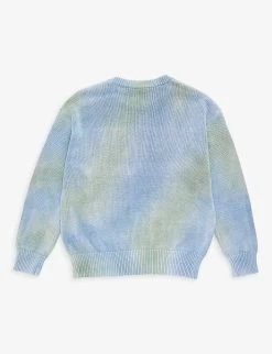 Amiri Branded Tie-dye Knitted Cotton Jumper 6-12 Years -Kid Couture R04183363 BLUE ALT02