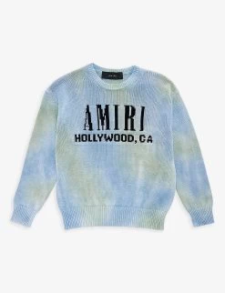 Amiri Branded Tie-dye Knitted Cotton Jumper 6-12 Years