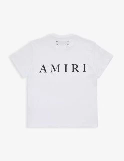 Amiri Bones Logo-print Cotton-jersey T-shirt 4-12 Years -Kid Couture R04183368 WHITE ALT02
