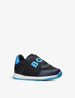 Boss Logo-strap Low-top Mesh Woven Trainers 6-12 Months 6 Boss Logo-strap Low-top Mesh Woven Trainers 6-12 Months -Kid Couture R04183599 NAVY ALT02