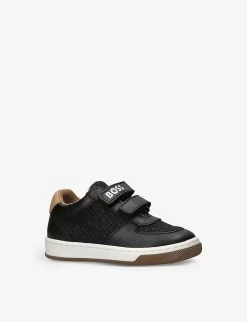 Boss Logo-print Mesh Woven Low-top Trainers 2-7 Years -Kid Couture R04183605 BLACK ALT02