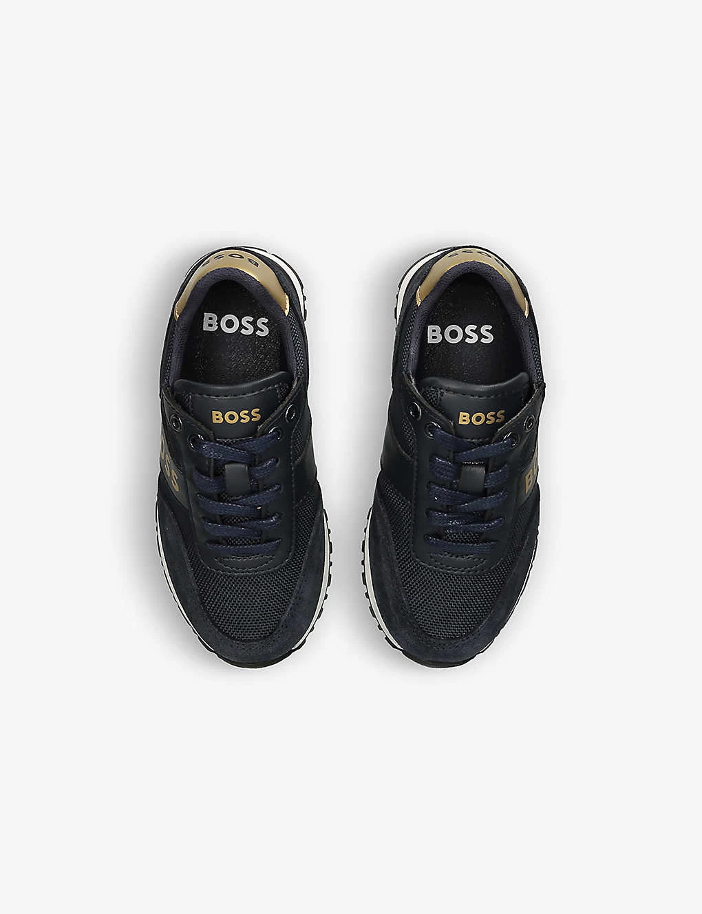 Boss Logo-print Metallic-panel Mesh And Leather Low-top Trainers 4-9 Years 2 Boss Logo-print Metallic-panel Mesh And Leather Low-top Trainers 4-9 Years - Image 2