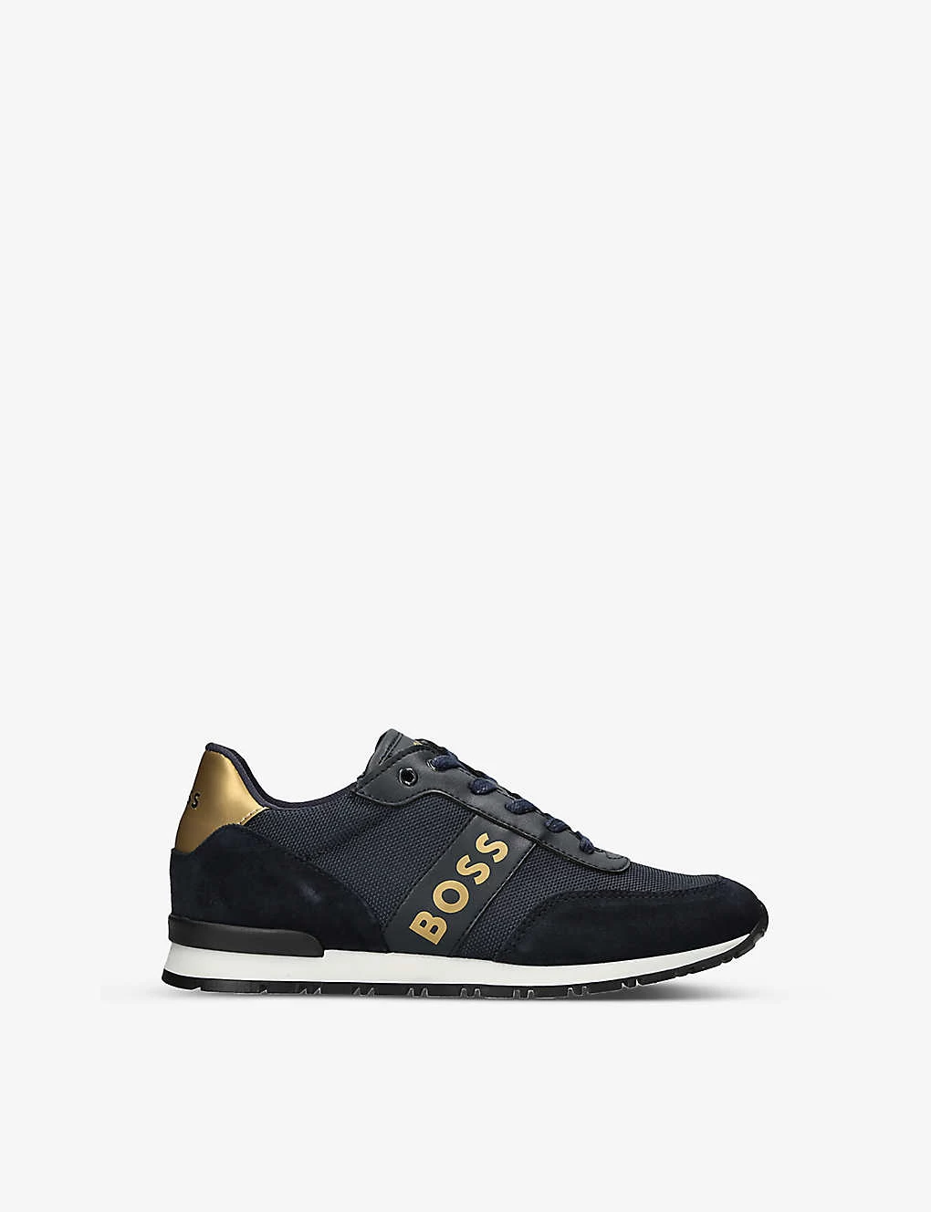 Boss Logo-print Metallic-panel Mesh And Leather Low-top Trainers 4-9 Years 1 Boss Logo-print Metallic-panel Mesh And Leather Low-top Trainers 4-9 Years