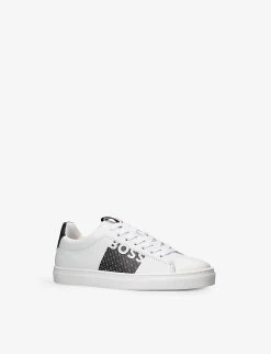 Boss Logo-print Leather Low-top Trainers 9-12 Years -Kid Couture R04183617 WHITE ALT02