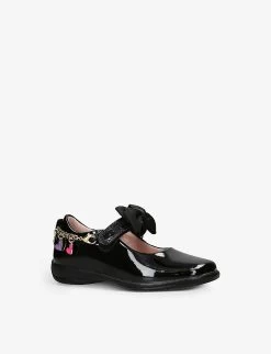 Aurora Charm-embellished Patent-leather School Shoes 5-8 Years -Kid Couture R04183633 BLACK ALT02