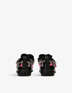 Aurora Charm-embellished Patent-leather School Shoes 5-8 Years -Kid Couture R04183633 BLACK ALT03