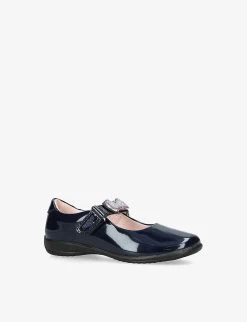 Erin Bow-embellished Patent Leather School Shoes 6-9 Years -Kid Couture R04183635 NAVY ALT02