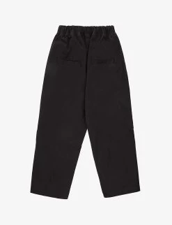 Kids ESSENTIALS Brand-patch Cotton-blend Trousers 2-12 Years -Kid Couture R04183823 JETBLACK ALT02