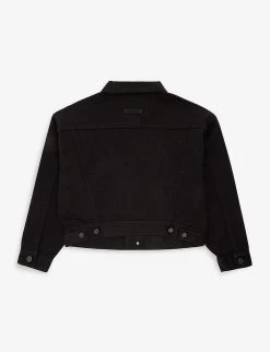 Kids ESSENTIALS Rubberised Brand-badge Denim Jacket 2-16 Years -Kid Couture R04183828 JETBLACK ALT02