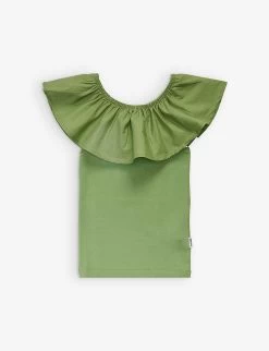 Molo G Reca Ruffle-trim Organic-cotton T-shirt