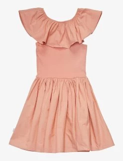 Molo Christal Ruffle-trim Stretch Organic-cotton Dress 2-12 Years -Kid Couture R04184128 MUTEDROSE ALT02