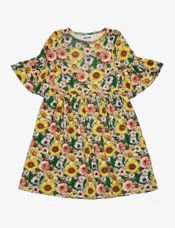 Molo Chasity Floral-print Stretch Organic-cotton Dress 2-12 Years