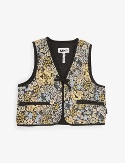 Molo Hilma Floral-embroidered Woven Gilet 3-12 Years