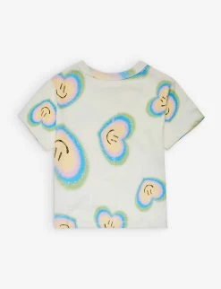 Molo Rabecke Aura Heart-print Organic Cotton-jersey T-shirt 2-10 Years -Kid Couture R04184143 AURAHEARTSBLUE ALT02
