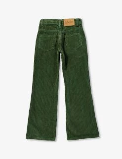 Molo Aida Flared-leg Cotton-corduroy Trousers 4-12 Years -Kid Couture R04184147 MOSSGREEN ALT02