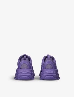 Balenciaga Triple S Faux-leather And Mesh Trainers 2-8 Years -Kid Couture R04185409 PURPLE ALT03