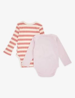 Bobo Choses Printed Two-piece Stretch Organic-cotton Bodysuits 3-12 Months -Kid Couture R04186586 BURGUNDYRED ALT02