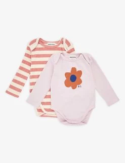 Bobo Choses Printed Two-piece Stretch Organic-cotton Bodysuits 3-12 Months
