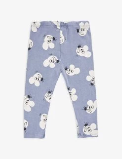Bobo Choses Logo Mouse-print Stretch Organic-cotton Leggings 6-24 Months -Kid Couture R04186590 BLUE ALT02