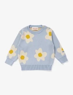 Bobo Choses Flower-print Ribbed-trim Cotton-knit Jumper 9-24 Months