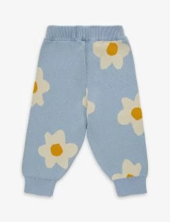 Bobo Choses Flower-intarsia Cotton-knit Trousers 9-24 Months -Kid Couture R04186596 LIGHTBLUE ALT02