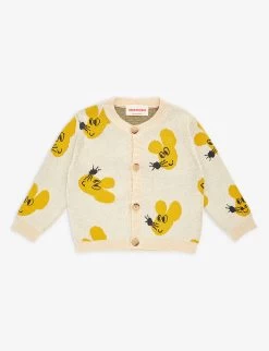 Bobo Choses Mouse-intarsia Cotton-knit Cardigan 9-24 Months