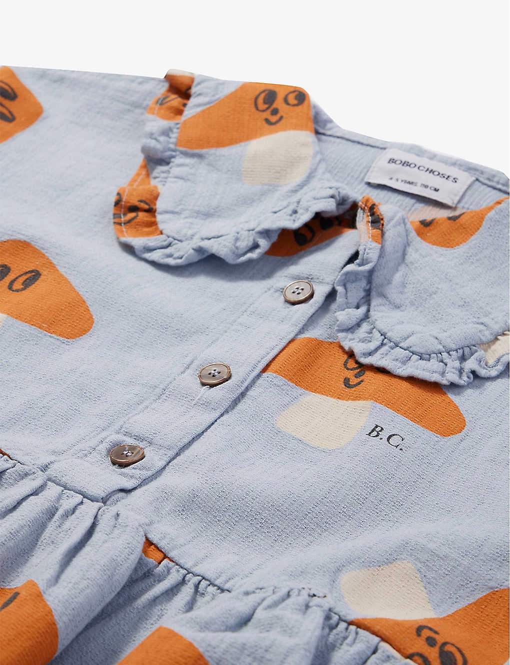 Bobo Choses Mushroom-print Ruffle-trim Cotton Dress 4-13 Years 2 Bobo Choses Mushroom-print Ruffle-trim Cotton Dress 4-13 Years - Image 2