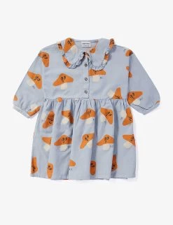 Bobo Choses Mushroom-print Ruffle-trim Cotton Dress 4-13 Years