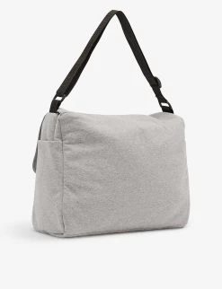 MOSCHINO Teddy Bear-print Logo-patch Cotton-jersey Changing Bag 6 MOSCHINO Teddy Bear-print Logo-patch Cotton-jersey Changing Bag -Kid Couture R04187095 MELANGEGREY ALT02