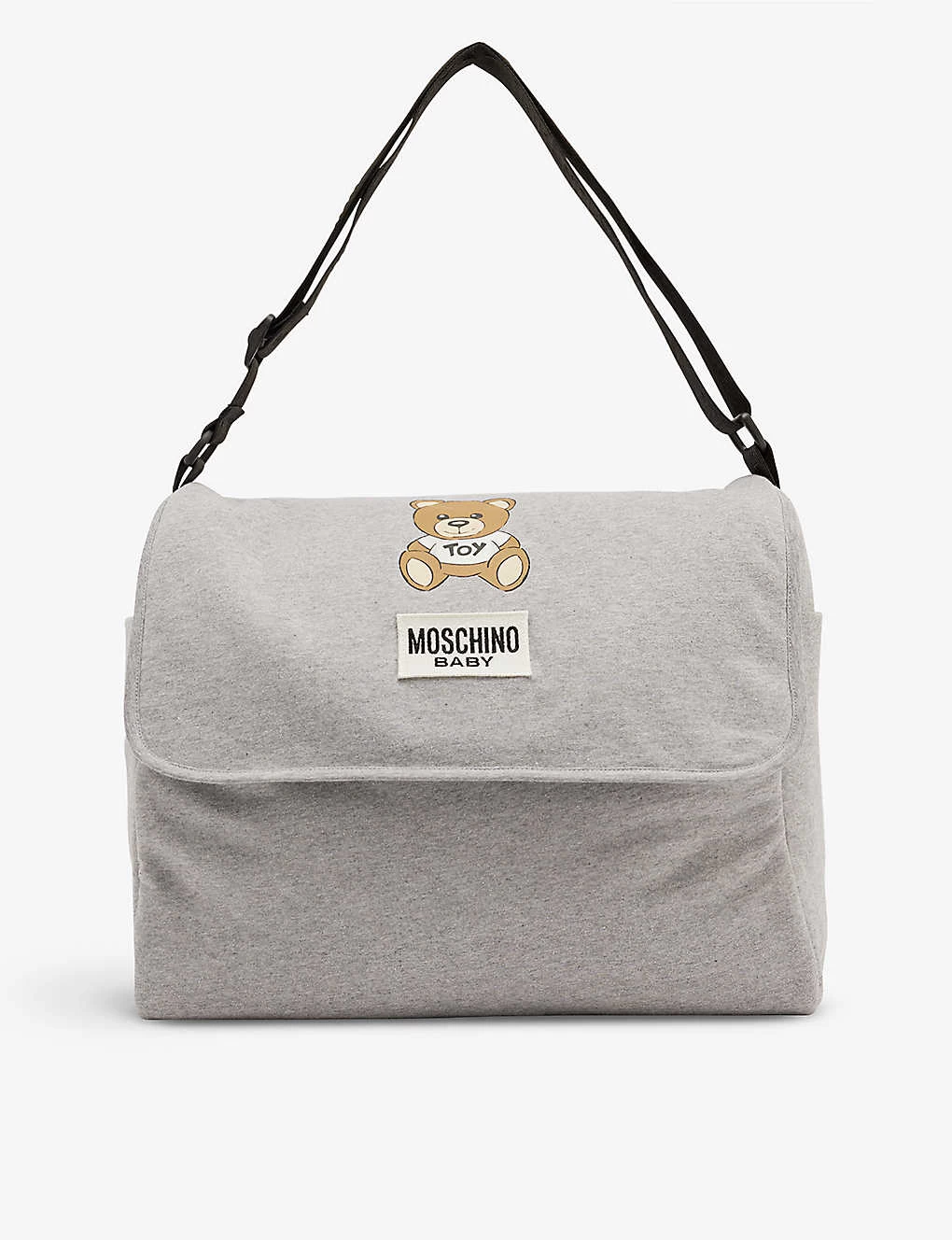 MOSCHINO Teddy Bear-print Logo-patch Cotton-jersey Changing Bag 1 MOSCHINO Teddy Bear-print Logo-patch Cotton-jersey Changing Bag