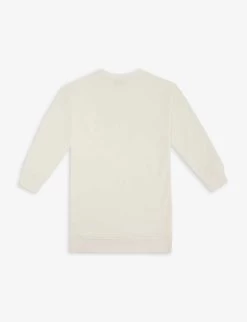 MOSCHINO Bear And Heart-print Stretch-cotton Dress 4-14 Years -Kid Couture R04187103 CLOUD ALT02