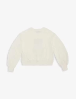 MOSCHINO Bear Heart-print Stretch-cotton Sweatshirt 4-14 Years -Kid Couture R04187105 CLOUD ALT02