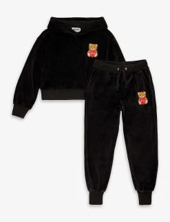 MOSCHINO Bear-appliqué Velour-texture Cotton-blend Tracksuit 4-12 Years