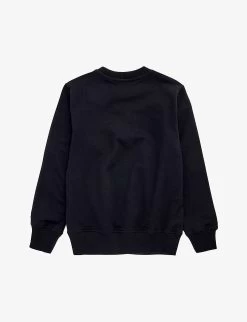 MOSCHINO Bear Logo-print Cotton-jersey Sweatshirt 4-14 Years -Kid Couture R04187125 BLACK ALT02