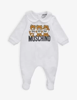 MOSCHINO Bear-print Cotton Babygrow 1-18 Months