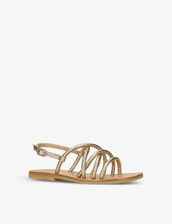 Cassie Criss-cross Strap Metallic-leather Sandals 6-9 Years -Kid Couture R04187693 GOLD ALT02