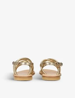 Cassie Criss-cross Strap Metallic-leather Sandals 6-9 Years -Kid Couture R04187693 GOLD ALT03