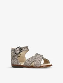 Athina Cross-over Strap Glitter-embellished Sandals 6 Months - 3 Years -Kid Couture R04187695 GUNMETAL ALT02
