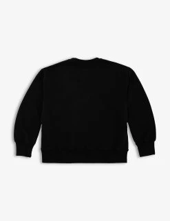MM6 Maison Margiela Logo-print Crewneck Cotton-jersey Sweatshirt 8-16 Years -Kid Couture R04187967 BLACK ALT02